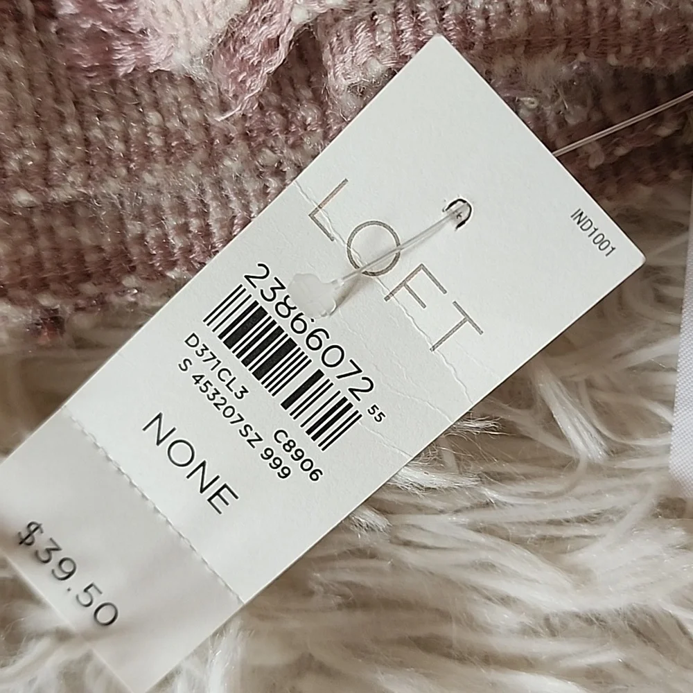 Loft Elegant Beige & Tan  Checkered Scarf Brand New